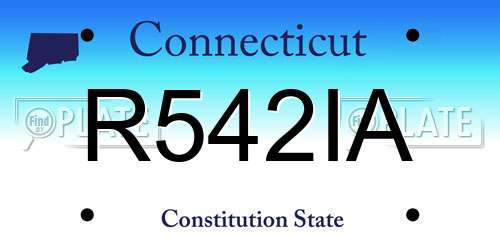 R542IA Connecticut License Plate