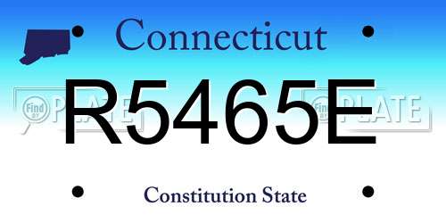 R5465E Connecticut License Plate