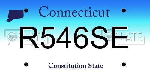 R546SE Connecticut License Plate