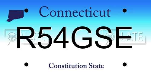 R54GSE Connecticut License Plate