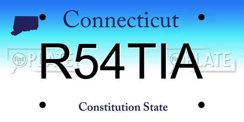 R54TIA Connecticut License Plate