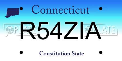 R54ZIA Connecticut License Plate