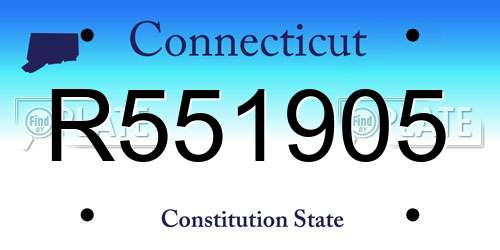R551905 Connecticut License Plate