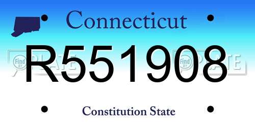 R551908 Connecticut License Plate