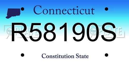 R58190S Connecticut License Plate