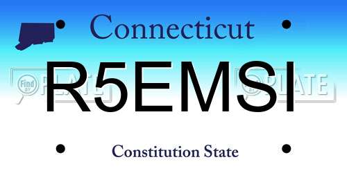 R5EMSI Connecticut License Plate