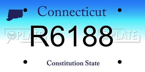 R6188 Connecticut License Plate