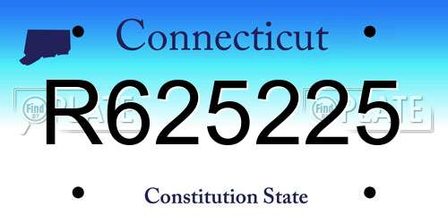 R625225 Connecticut License Plate