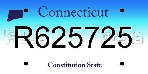 R625725 Connecticut License Plate