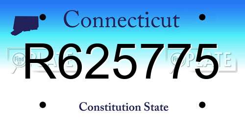R625775 Connecticut License Plate