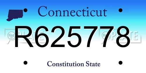 R625778 Connecticut License Plate