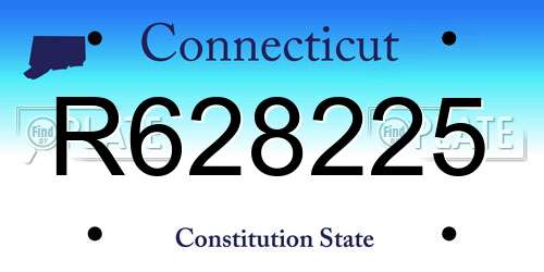 R628225 Connecticut License Plate