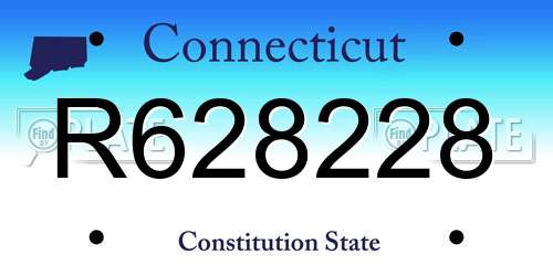 R628228 Connecticut License Plate