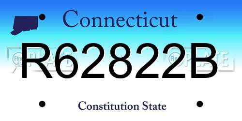 R62822B Connecticut License Plate