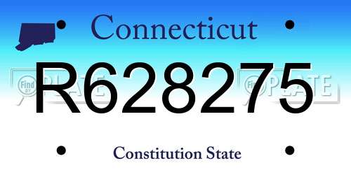 R628275 Connecticut License Plate