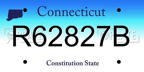 R62827B Connecticut License Plate