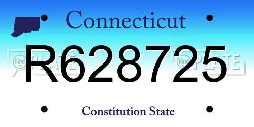 R628725 Connecticut License Plate