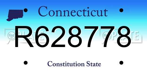 R628778 Connecticut License Plate