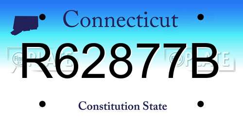 R62877B Connecticut License Plate