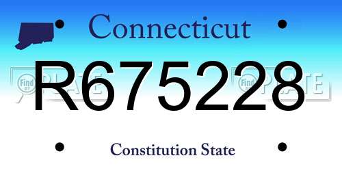 R675228 Connecticut License Plate