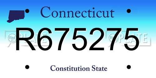R675275 Connecticut License Plate