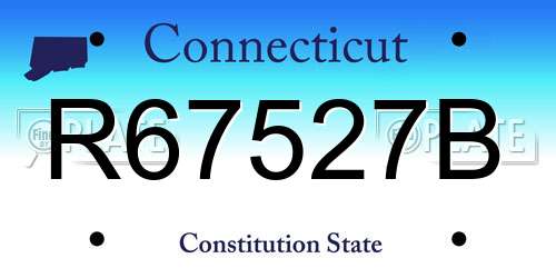 R67527B Connecticut License Plate