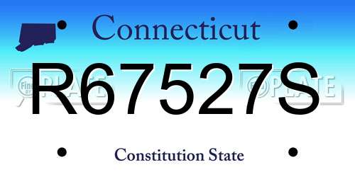 R67527S Connecticut License Plate