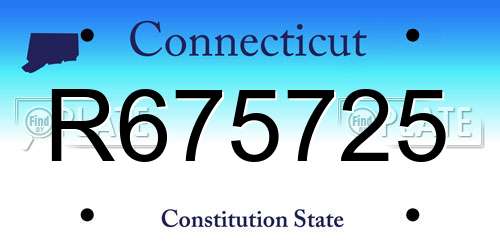 R675725 Connecticut License Plate