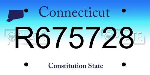 R675728 Connecticut License Plate