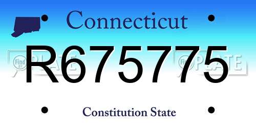 R675775 Connecticut License Plate