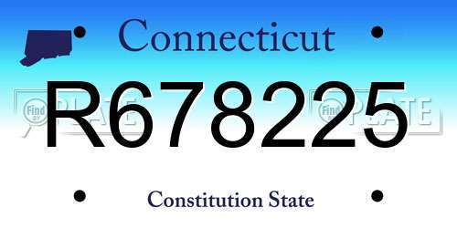 R678225 Connecticut License Plate