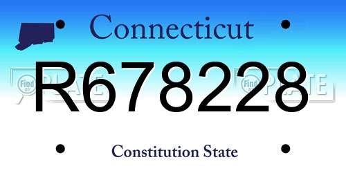 R678228 Connecticut License Plate