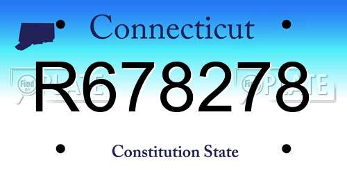 R678278 Connecticut License Plate