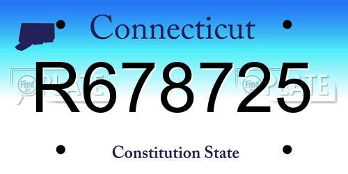 R678725 Connecticut License Plate