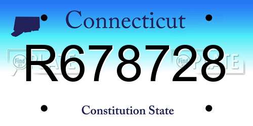R678728 Connecticut License Plate