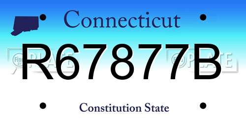 R67877B Connecticut License Plate