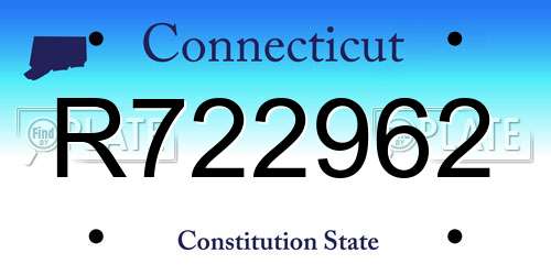 R722962 Connecticut License Plate