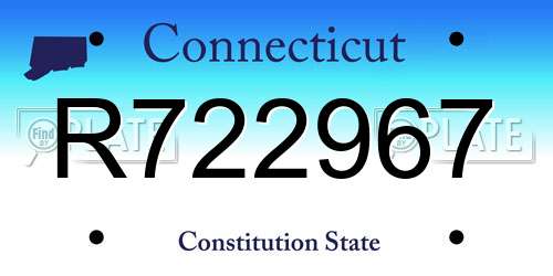 R722967 Connecticut License Plate
