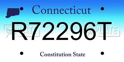 R72296T Connecticut License Plate