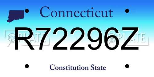 R72296Z Connecticut License Plate