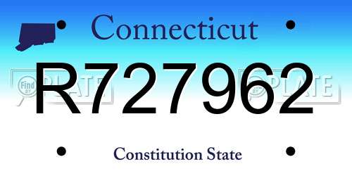 R727962 Connecticut License Plate