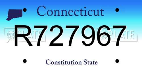 R727967 Connecticut License Plate