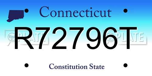 R72796T Connecticut License Plate