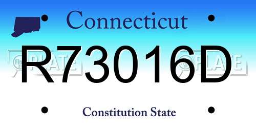 R73016D Connecticut License Plate