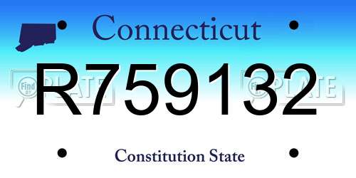R759132 Connecticut License Plate