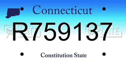 R759137 Connecticut License Plate