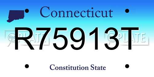 R75913T Connecticut License Plate