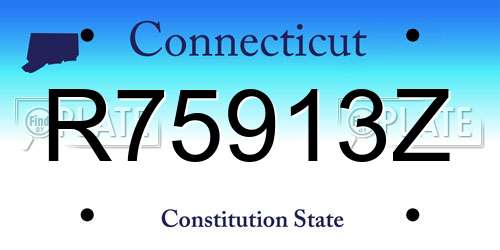 R75913Z Connecticut License Plate