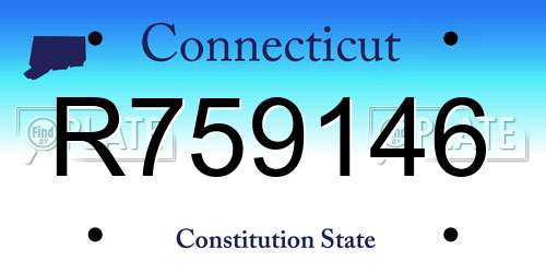 R759146 Connecticut License Plate