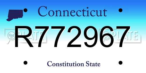 R772967 Connecticut License Plate
